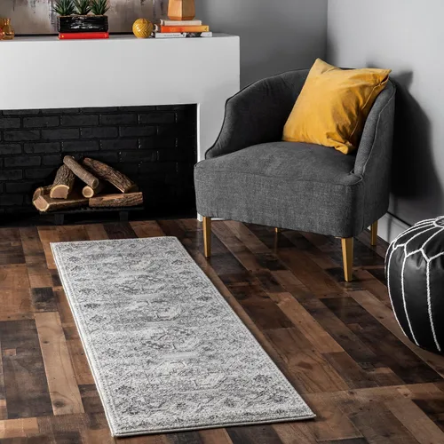 nuLOOM Shea - Alfombra vintage para pasillo, 2 x 6 pies, color gris