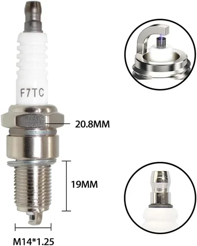 Miniatura 2 de F7TC Bujía compatible con GX120 GX160 GX200 GX240 GX270 GX340 GX390 4 tiempos generador de motor cortacésped motosierra tractor bomba de agua