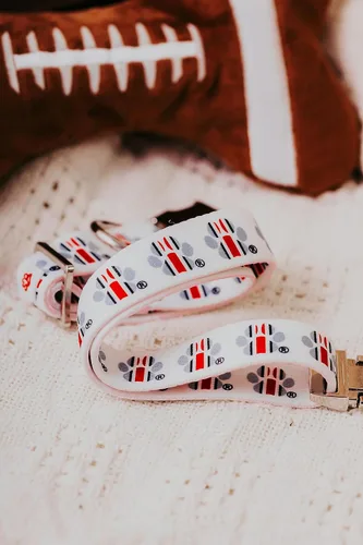 Miniatura 4 de Ohio State Buckeye - Collar para perro con estampado de patas (pequeño)