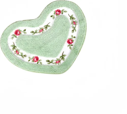 Miniatura 8 de Bonita alfombra de área de flores de rosas en forma de corazón para un baño súper suave, antideslizante, absorbente, alfombra de baño floral Azul