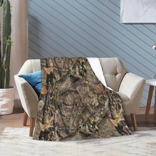 Miniatura 2 de Manta de caza camuflaje forestal Funacola, manta de cama súper suave y cálida para sofá, dormitorio, oficina, coche, manta de franela de felpa