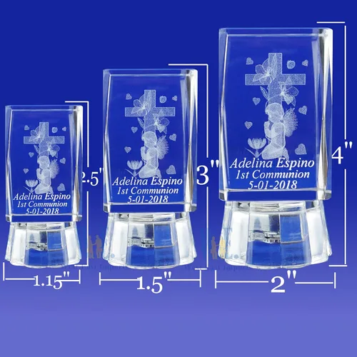 Miniatura 2 de First Communion - 12 piezas de recuerdo de cristal 3D, regalos de Primera Comunión, personalización y personalización, grabado con láser, cristal 3D