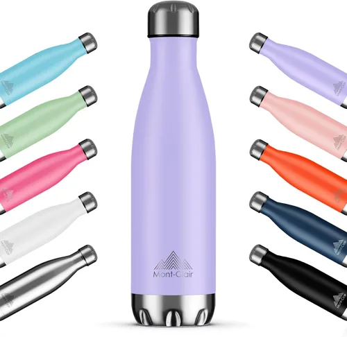 Miniatura 9 de Mont-Clair H2O - Botella de agua de acero inoxidable aislada al vacío, sin BPA, botella de bebidas frías 12 horas y calientes las 24 horas, metal
