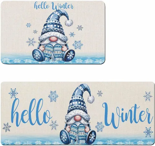 Tapete de baño de gnomos de Navidad para bañera, antideslizante, de secado rápido y absorbente, tierra de diatomeas, fregadero, dormitorio, cocina,