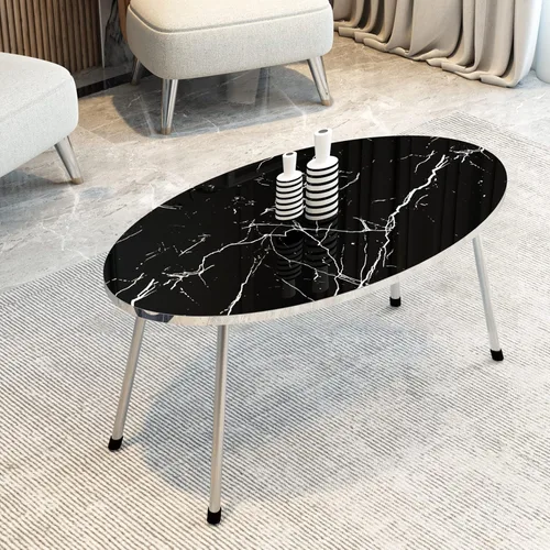 Miniatura 6 de Juego de mesa de sala de estar de 4 piezas, 1 mesa auxiliar y 3 mesas anidables, montaje sin herramientas
