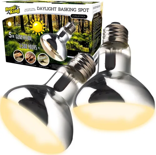 Bombillas de lámpara de calor para reptiles, paquete de 2 focos de luz diurna de 75 W, 2024 G3, bombilla de dragón barbudo, tortuga/zardo/gecko,