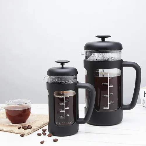 Miniatura 6 de Easyworkz French Press - Cafetera de 12 onzas con vidrio de borosilicato, mango de agarre suave