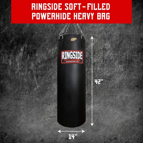 Miniatura 2 de Ringside Bolsa Pesada de Boxeo y Golpeo Powerhide de 100 libras (Relleno Suave) Negro, 100 LBS