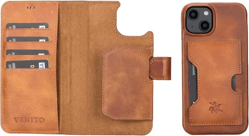 Miniatura 149 de Venito Florence - Funda de piel compatible con Samsung Galaxy S9, extra segura con bloqueo RFID, cartera desmontable para teléfono (gris decolorado)