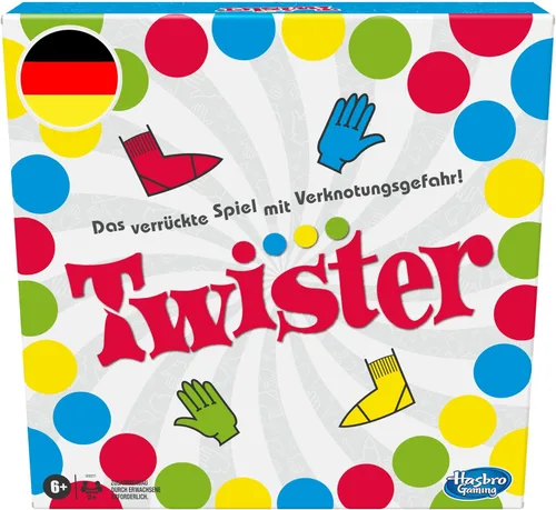 Hasbro Gaming Twister Partyspiel für Familien und Kinder, Twister Spiel ab 6 años, klassisches Spiel für drinnen und draußen