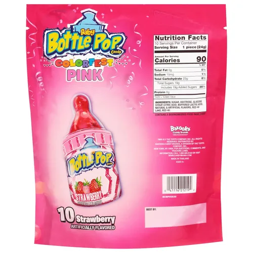 Miniatura 2 de Baby Bottle Pop Paquete rosado de rosa envuelto individualmente -10 con sabor rosado caramelo lollipop lollipop chupadores rosado dulces