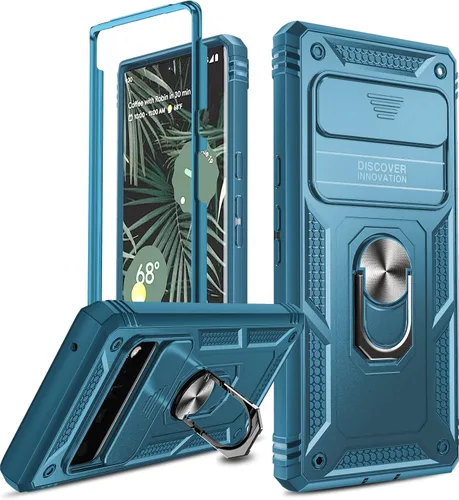 Miniatura 8 de LeYi Funda para Google Pixel 6 Pro: Funda para Pixel 6 Pro con cubierta de cámara deslizante, funda de teléfono de grado militar de cuerpo completo