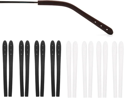 Miniatura 8 de Puntas de extremo de la patilla de las gafas, antideslizantes, de silicona suave, de repuesto, para patillas de metal fino, 8 pares