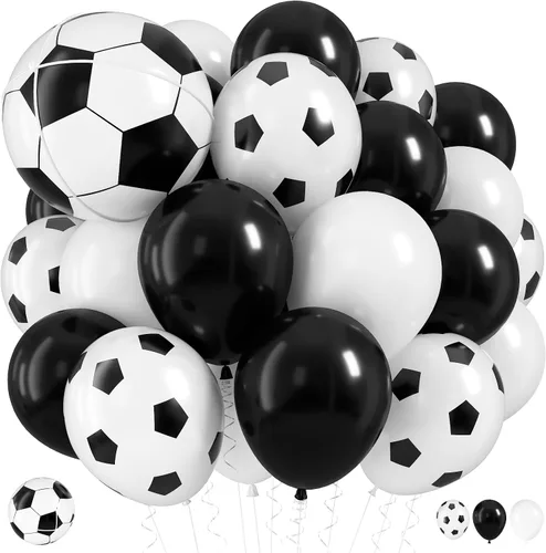 Globos de fútbol, globos de fútbol blanco y negro