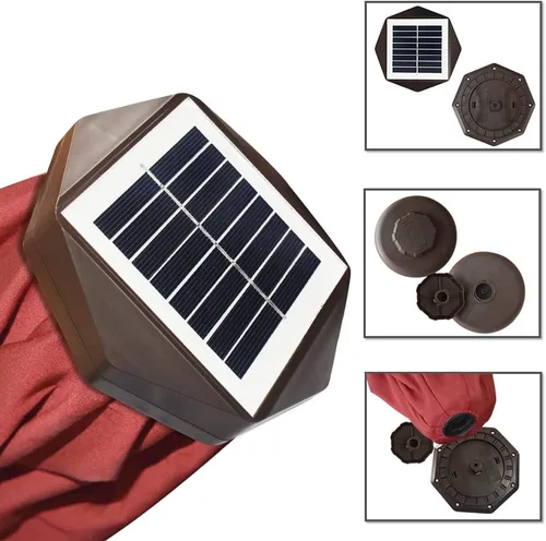 Miniatura 5 de EliteShade - Sombrilla solar de 9 pies / 2.74 metros, con 80 luces LED para patio, mesa al aire libre, con ventilación y cubierta que no se decolora