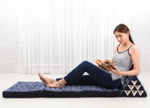 Miniatura 41 de Leewadee - Cojín Tailandés plegable para el suelo con respaldo para TV, sala de estar, colchón para exterior, 65.7 x 20.9 x 11.8 pulgadas, Kapok