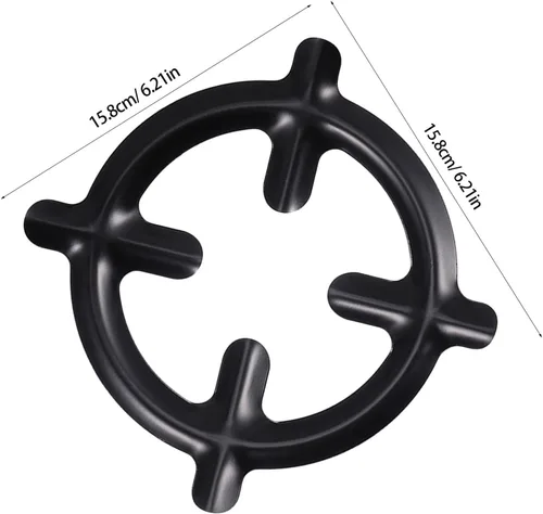 Miniatura 2 de Kichvoe Soportes para estufas de gas de 6.22 pulgadas de hierro fundido para ollas pequeñas y cafeteras, accesorios de cocina, paquete de 2 estantes