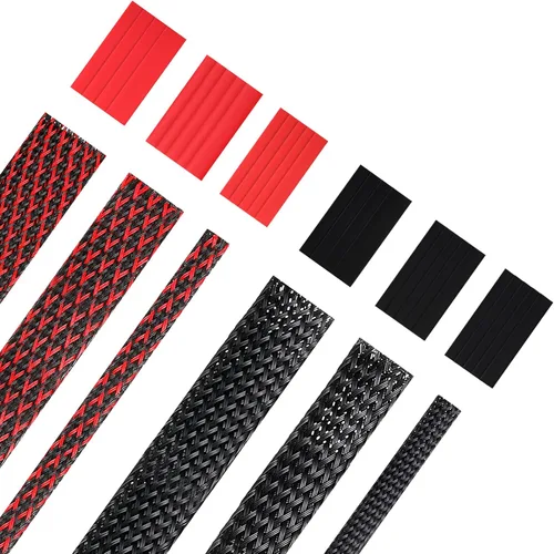Miniatura 8 de Xuniea Fundas trenzadas de telar de alambre de 96 pies para organizar cables con 127 tubos termorretráctiles para cables de audio y video contra