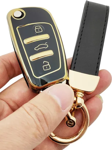 Miniatura 4 de Funda protectora de TPU suave de 360 grados compatible con Audi A1 A3 A4 A6 A8 TT Q7 S6 llavero