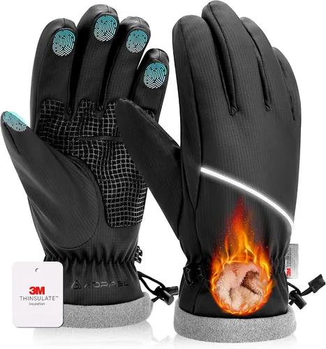 Guantes de invierno para hombres y mujeres, impermeables, cálidos, guantes de esquí para clima frío, resistentes al viento, guantes de pantalla