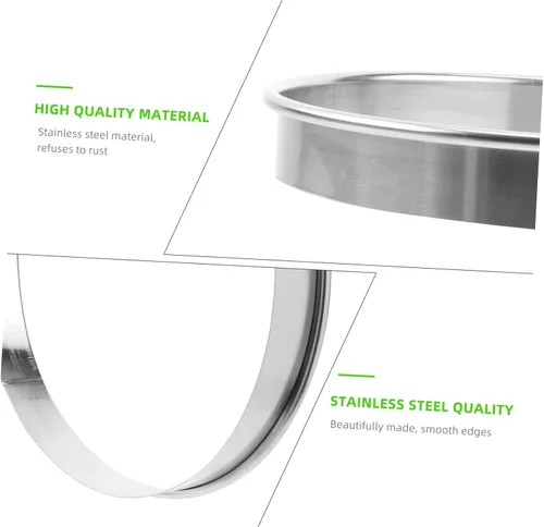 Miniatura 3 de BESTonZON Anillo de cocina para salsa de pizza de 6.88 pulgadas, herramienta para hornear de acero inoxidable con borde profundo para untar salsa