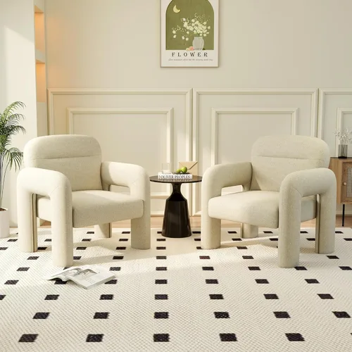 Miniatura 9 de LSSPAID Sillas decorativas, sillones tapizados de tela de línea moderna, cómoda silla de lectura para ocio, sillón individual esponjoso para sala