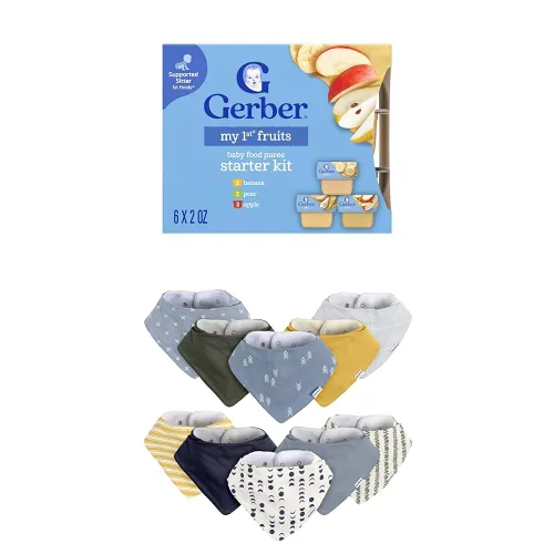Miniatura 12 de Gerber Mi primer kit de frutas, puré de plátano, pera y manzana, tarros de 2 onzas, paquete de 2 (set de 6)