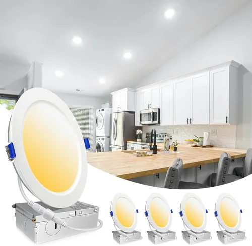 Miniatura 11 de LTBLIGHT Paquete de 4 luces LED empotrables de 6 pulgadas, 16 W MAX.2000LM Eqv.200W, 2700K/3000K/3500K/4000K/5000K seleccionables, luces empotrables