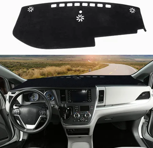 Miniatura 25 de Cubierta de salpicadero para salpicadero, alfombra personalizada para Toyota RAV4 2013 2014 2015 2016 2017 2018 Accesorios antideslizante protector