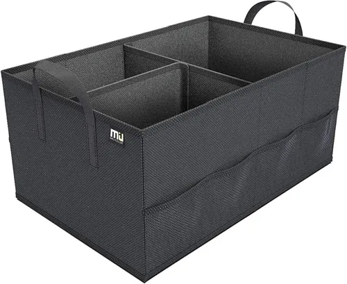 Organizador de almacenamiento para maletero de auto; recipiente plegable de almacenamiento de carga para auto, camión, todoterreno, color negro, de
