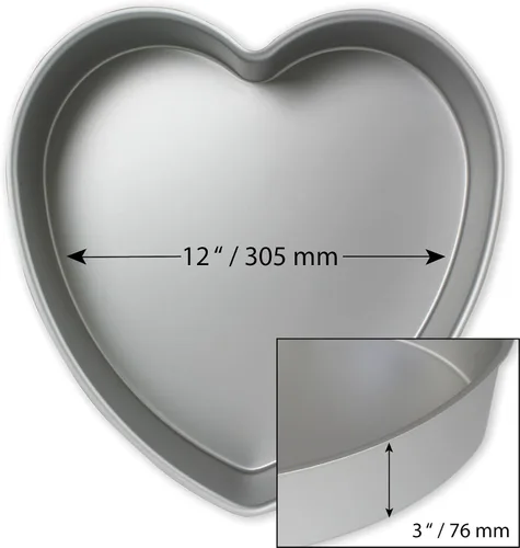 Miniatura 5 de PME Molde de aluminio anodizado para tartas con forma de corazón, 6 x 2 pulgadas de profundidad