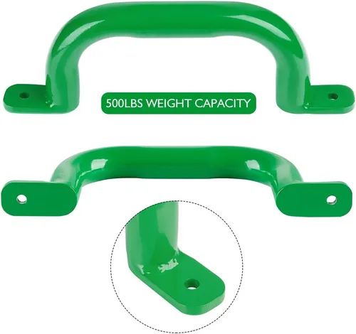 Miniatura 3 de Paquete de 2 asas de metal verde de 10 pulgadas, asas de seguridad para juegos al aire libre, barra de agarre para niños, empuñaduras para casa