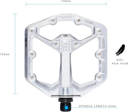 Miniatura 2 de Crankbrothers Stamp Pedales Planos MTB - Pedales de Bicicleta Ligeros, Versátiles y Duraderos de Tamaño Específico plateado (High Polish Silver)