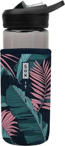 Miniatura 43 de Sok It BotlSok Funda para botella de agua con cubierta de neopreno aislante (Floral abstracto, se ajusta a CamelBak o Nalgene de 12 onzas)