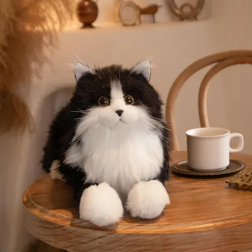Chongker Animales de peluche hechos a mano con forma de gato realista para adultos mayores, mujeres, niños, amantes de los gatos, regalos sorpresa