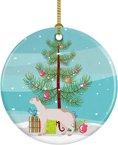 Miniatura 35 de Caroline's Treasures Adorno de cerámica con texto en inglés "Merry Christmas" para colgar en el árbol de Navidad, decoración para el hogar, Navidad