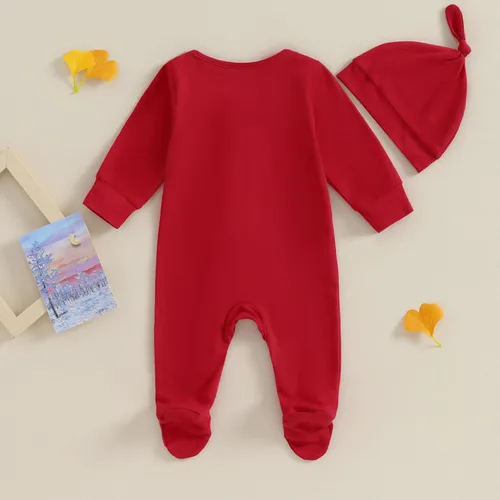 Miniatura 4 de Bowanadacles Mameluco de una pieza de manga larga para bebés, niñas y niños, con cremallera, con gorro