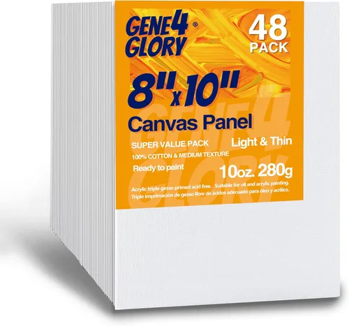 Miniatura 3 de Lienzos para pintar de gran valor de 8 x 10 pulgadas, paquete de 40 tableros de lienzo en blanco para artistas, paneles de lienzo de pintura al óleo
