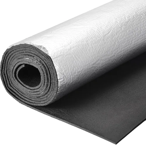 Miniatura 7 de uxcell Hoja de aislamiento, 1 mx0.5 mx5 mm, papel de aluminio en relieve, barrera térmica resistente al calor, para pared de techo, tubo de conducto
