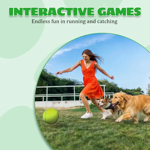Miniatura 2 de INSUM Pelota de tenis gigante de 9.5 pulgadas, pelota de juguete grande para perros para jugar al aire libre, cumpleaños para perros grandes, ideal