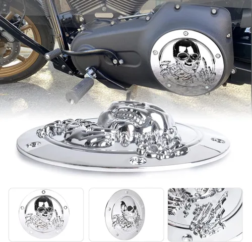 Miniatura 2 de Goldfire Cubierta de temporizador Derby de 5 agujeros y cubiertas de puntos para Harley 1999-2014 Big Twin Cam Touring Road King Electra Glide FLHR