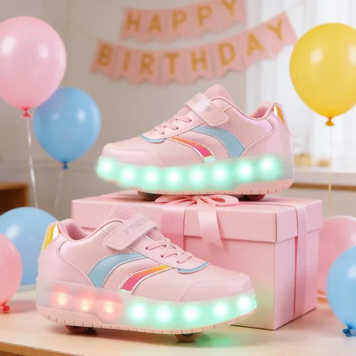 Miniatura 5 de Ufatansy Roller Shoes Girls Boys Sneakers with Wheels Roller Skate Shoes USB Charging LED Light Up Footwear Skates for Beginner Trainers Kids