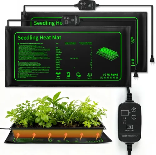 Miniatura 9 de RooTrimmer Paquete de 2 alfombrillas térmicas de grafeno aptas para bandejas de plántulas 1020, tapete térmico impermeable de 20 W para semillas