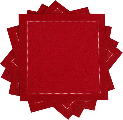 Miniatura 9 de Servilletas de cóctel de algodón blanco, 100% algodón, paquete de 50 unidades, 4.5 x 4.5 pulgadas, calidad de hotel, suaves y absorbentes, ideales