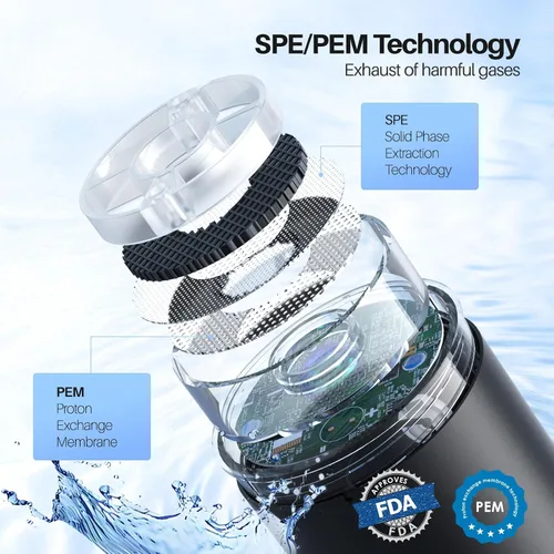 Miniatura 3 de MOVOCA Botella de agua de hidrógeno, generador de agua de hidrógeno rápido de 3 minutos y 2200 PPB -SPE PEM Tech, máquina de agua hidráulica