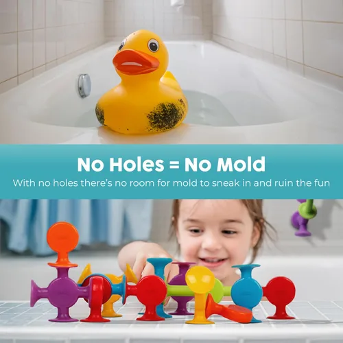 Miniatura 3 de BUNMO Juguetes de baño de succión - Conecta, construye, crea – Juguetes de baño – Horas de diversión y creatividad – Habilidades motoras finas