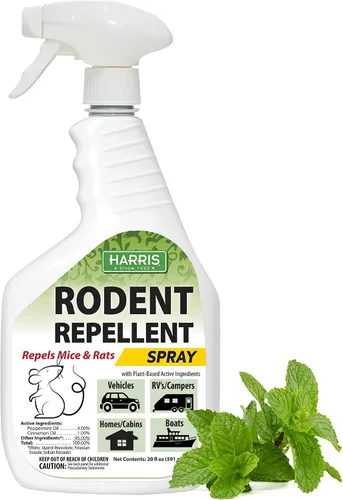 HARRIS Aceite de menta repelente de ratones y roedores en aerosol para casa y motores de automóviles, sustituto humanitario de trampa para ratones,