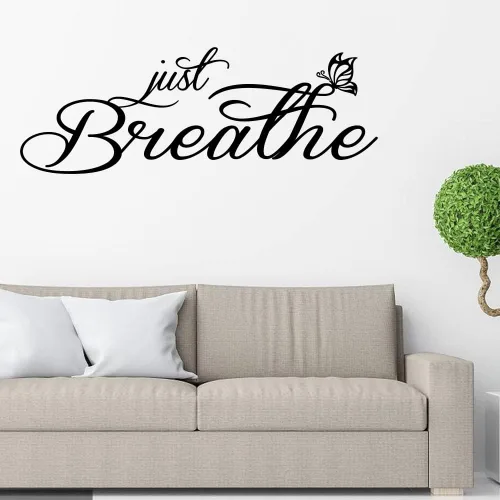 Miniatura 5 de Just Breathe - Calcomanía de vinilo con citas inspiradoras para pared, letras positivas, refranes, decoración de sala de estar