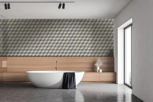 Miniatura 5 de CONCORD WALLCOVERINGS ™ DC119071 - Papel tapiz geométrico gris para despegar y pegar, extraíble, papel tapiz temporal, 21 pulgadas x 16.4 pies