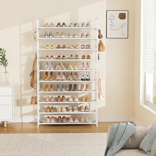 Miniatura 7 de LANTEFUL - Organizador de zapatos de 5 niveles, 12-15 pares, organizador de botas, estante resistente y estrecho para entrada, armarios con ganchos